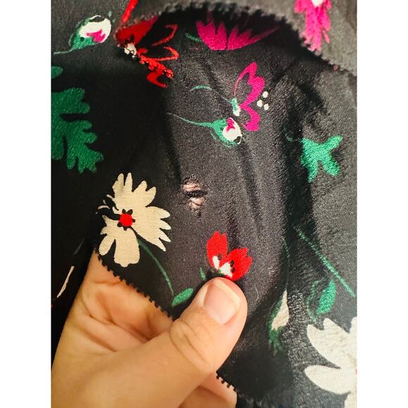 POLO RALPH LAUREN Black Floral 100% Silk Nime Midi Dress Size 8 - Picture 10 of 16